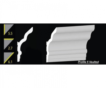 5.5 inch h foam crown molding profile 5 vaulted 5.5 inch h foam crown molding profile 5 vaulted