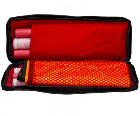 Safety warning flares in carrying case