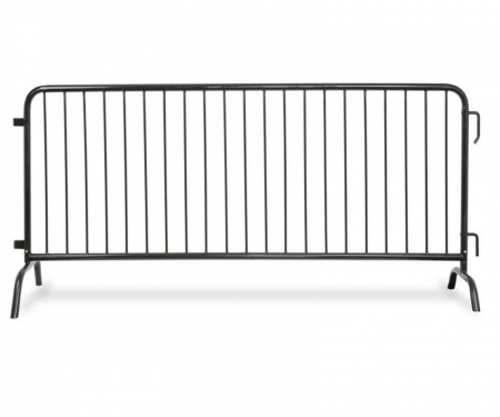 8 foot steel barricade black powder coat bridged feet 2 8 foot steel barricade black powder coat bridged feet 2