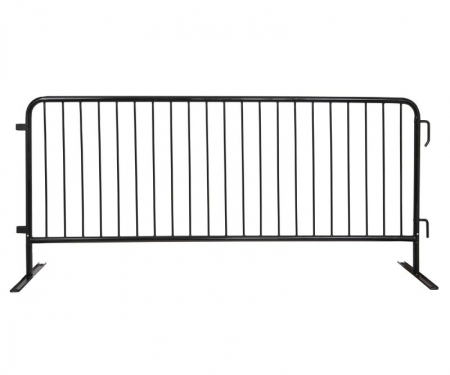 8 foot steel barricade black powder coat flat feet 8 foot steel barricade black powder coat flat feet