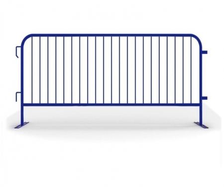8 foot steel barricade blue powder coated flat feet  8 foot steel barricade blue powder coated flat feet