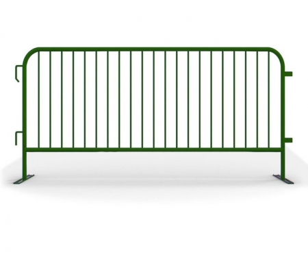 8 foot steel barricade green powder coated flat feet  8 foot steel barricade green powder coated flat feet