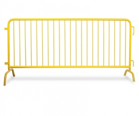8 foot steel barricade yellow powder coat bridged feet 2 8 foot steel barricade yellow powder coat bridged feet 2