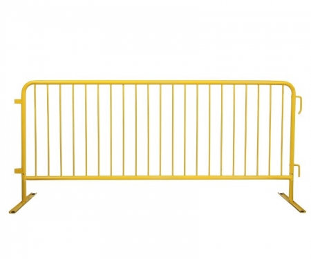 8 foot steel barricade yellow powder coat flat feet 8 foot steel barricade yellow powder coat flat feet