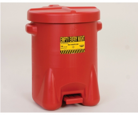 937-fl-14-gallon eagle poly oily waste cans red 