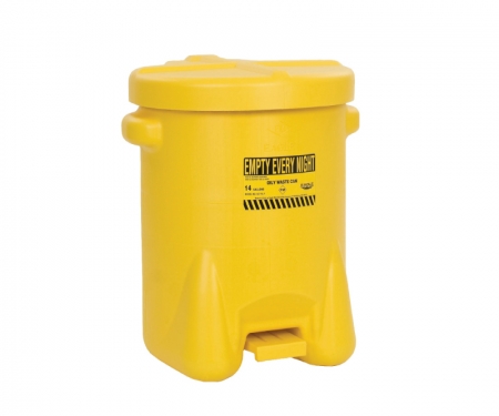937-fl-14-gallon eagle poly oily waste cans yellow