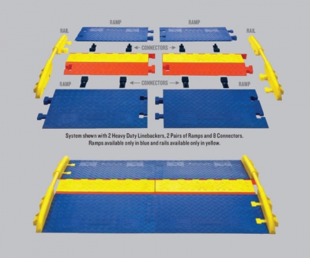 Connectronics CRSX-2 5-Channel Cable Ramp Crossover & Cable Protector -  Black with Yellow Lid