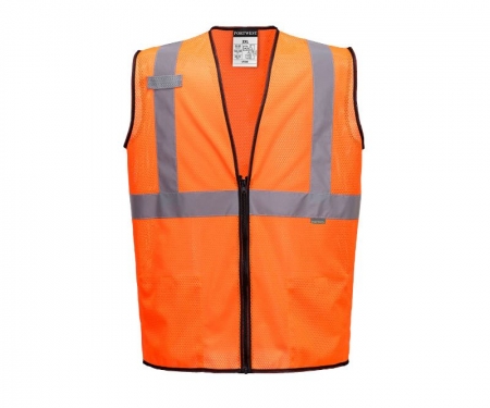 PORTWEST Vest Port Alabama Mesh Safety Vest - S - Orange