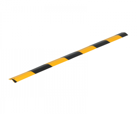 Black and yellow aluminum cable hose protector with 48 Black and yellow aluminum cable hose protector with 48