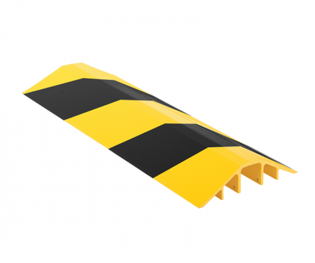 Black and yellow aluminum cable hose protector with 48 Black and yellow aluminum cable hose protector with 48