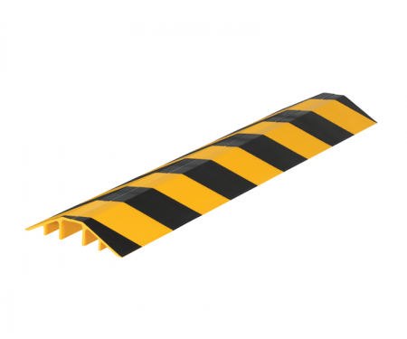 Black and yellow aluminum cable hose protector with 72 Black and yellow aluminum cable hose protector with 72