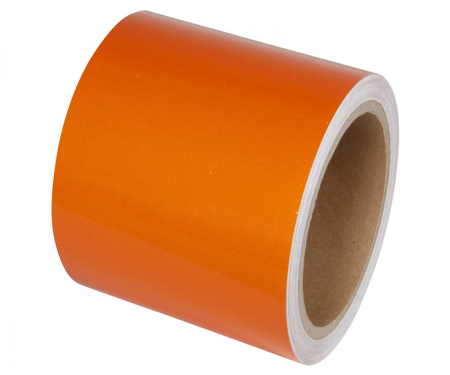 Orange engineer grade barrel drum channelizer reflective tape with 50 yard length and 4 inch width