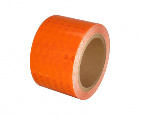 Orange high intensity barrel drum channelizer reflective tape with 50 yard length and 4 inch width
