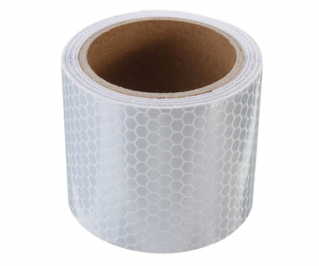 White high intensity barrel drum channelizer reflective tape with 50 yard length and 4 inch width