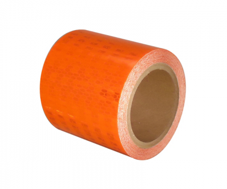 Orange high intensity barrel drum channelizer reflective tape with 50 yard length and 6 inch width