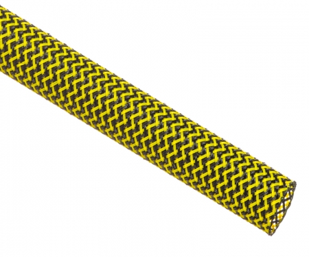 black and neon yellow techflex tight weave braided sleeving black and neon yellow techflex tight weave braided sleeving