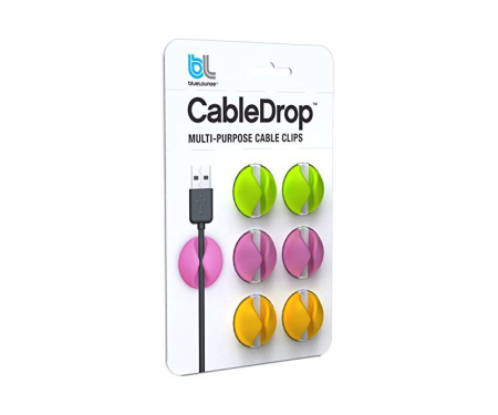 Bright BlueLounge CableDrop cord organizer, 6 pack, blcd
