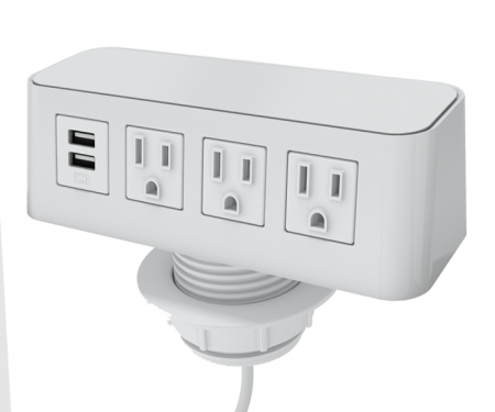 White with white top Burele in surface power and data 3 ac power, 1 USB ports, and 72 White with white top Burele in surface power and data 3 ac power, 1 USB ports, and 72