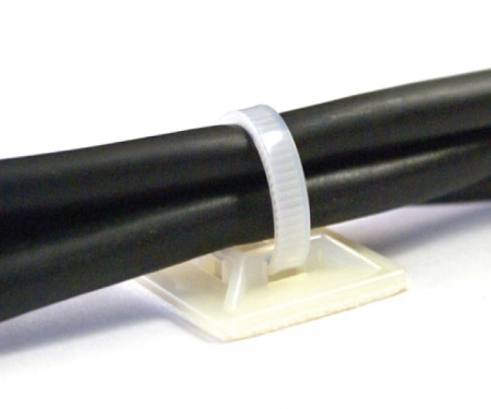 Natural cable tie mount used with cable ties to hang wires Natural cable tie mount used with cable ties to hang wires