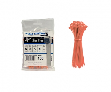 100 14" Inch Long 50# Pound ORANGE Nylon Cable Zip Ties Ty Wraps MADE IN USA 