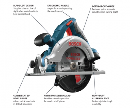 BOSCH Cordless Circular Saw Bare Tool 18V 6 1 2 Inch