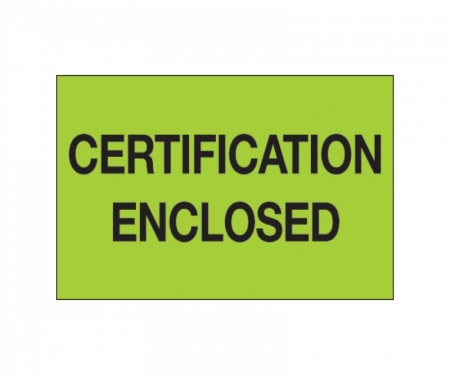 Certification Enclosed Green Certification Enclosed Green