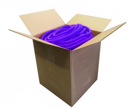Purple split wire loom tubing in a box Purple split wire loom tubing in a box