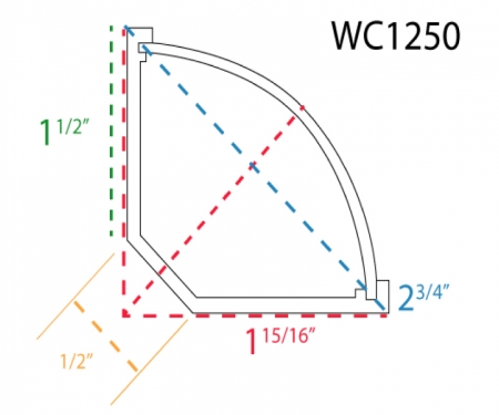 Corner duct WC1250 drawing