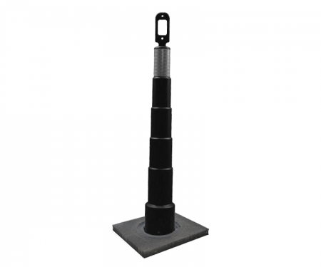 Cortina Grip n Go black traffic channelizer cone with 1 reflective 6 inch collar, high intensity 10 lb square base, and 42 inch height Cortina Grip n Go black traffic channelizer cone with 1 reflective 6 inch collar, high intensity 10 lb square base, and 42 inch height