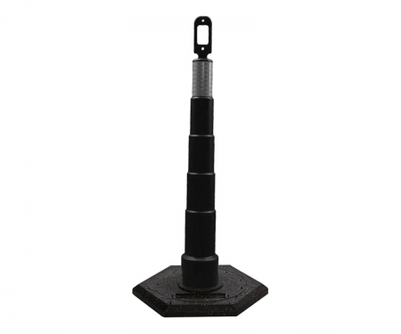 Cortina Grip n Go black traffic channelizer cone with 1 reflective 6 inch collar, high intensity 16 lb hexagon base, and 42 inch height Cortina Grip n Go black traffic channelizer cone with 1 reflective 6 inch collar, high intensity 16 lb hexagon base, and 42 inch height