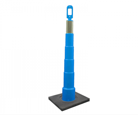 Cortina Grip n Go blue traffic channelizer cone with 1 reflective 6 inch collar, high intensity 10 lb square base, and 42 inch height Cortina Grip n Go blue traffic channelizer cone with 1 reflective 6 inch collar, high intensity 10 lb square base, and 42 inch height