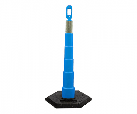 Cortina Grip n Go blue traffic channelizer cone with 1 reflective 6 inch collar, high intensity 16 lb hexagon base, and 42 inch height Cortina Grip n Go blue traffic channelizer cone with 1 reflective 6 inch collar, high intensity 16 lb hexagon base, and 42 inch height