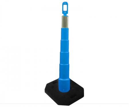 Cortina Grip n Go blue traffic channelizer cone with 1 reflective 6 inch collar, high intensity 30 lb rectangle base, and 42 inch height Cortina Grip n Go blue traffic channelizer cone with 1 reflective 6 inch collar, high intensity 30 lb rectangle base, and 42 inch height