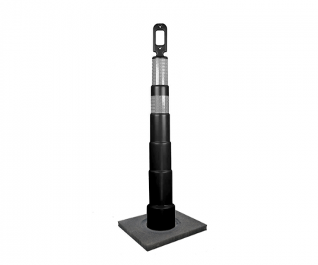 Cortina Grip n Go black traffic channelizer cone with 2 reflective (6) 4 inch collar, high intensity 10 lb square base, and 42 inch height Cortina Grip n Go black traffic channelizer cone with 2 reflective (6) 4 inch collar, high intensity 10 lb square base, and 42 inch height