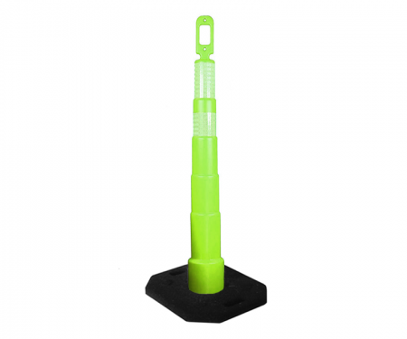 Cortina Grip n Go lime green traffic channelizer cone with 2 reflective (6) 4 inch collar, high intensity 30 lb rectangle base, and 42 inch height Cortina Grip n Go lime green traffic channelizer cone with 2 reflective (6) 4 inch collar, high intensity 30 lb rectangle base, and 42 inch height