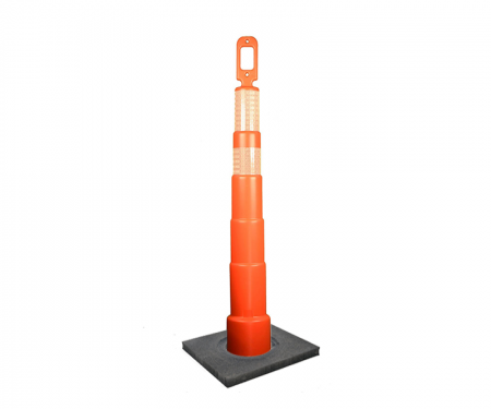 Cortina Grip n Go orange traffic channelizer cone with 2 reflective 4 inch collar, high intensity 10 lb square base, and 42 inch height Cortina Grip n Go orange traffic channelizer cone with 2 reflective 4 inch collar, high intensity 10 lb square base, and 42 inch height