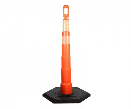 Cortina Grip n Go orange traffic channelizer cone with 2 reflective (6) inch 4 collar, high intensity diamond grade 16 lb hexagon base, and 42 inch height Cortina Grip n Go orange traffic channelizer cone with 2 reflective (6) inch 4 collar, high intensity diamond grade 16 lb hexagon base, and 42 inch height