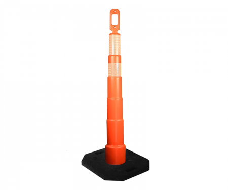 Cortina Grip n Go orange traffic channelizer cone with 2 reflective (6) 4 inch collar, high intensity diamond grade 30 lb rectangle base, and 42 inch height Cortina Grip n Go orange traffic channelizer cone with 2 reflective (6) 4 inch collar, high intensity diamond grade 30 lb rectangle base, and 42 inch height