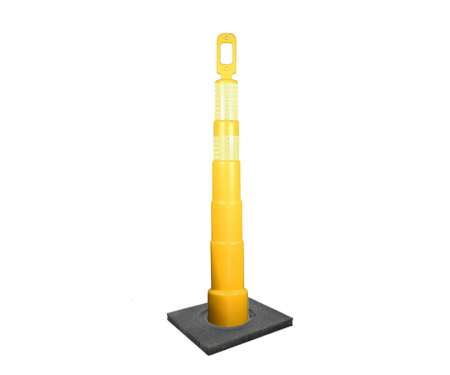Cortina Grip n Go yellow traffic channelizer cone with 2 reflective (6) 4 inch collars, high intensity 10 lb square base, and 42 inch height Cortina Grip n Go yellow traffic channelizer cone with 2 reflective (6) 4 inch collars, high intensity 10 lb square base, and 42 inch height