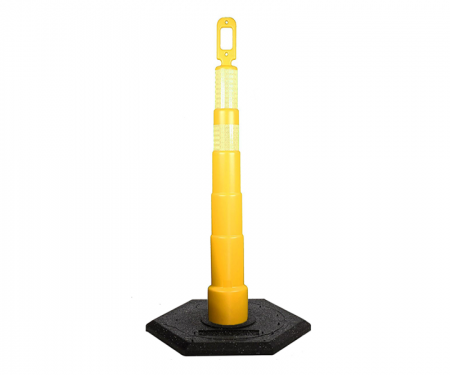 Cortina Grip n Go yellow traffic channelizer cone with 2 reflective (6) 4 inch collars, high intensity 16 lb hexagon base, and 42 inch height Cortina Grip n Go yellow traffic channelizer cone with 2 reflective (6) 4 inch collars, high intensity 16 lb hexagon base, and 42 inch height