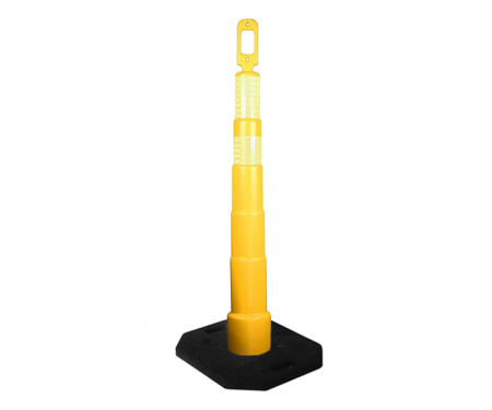 Cortina Grip n Go yellow traffic channelizer cones with 2 reflective 6 (4) inch collars, high intensity 30 lb rectangle base, and 42 inch height Cortina Grip n Go yellow traffic channelizer cones with 2 reflective 6 (4) inch collars, high intensity 30 lb rectangle base, and 42 inch height