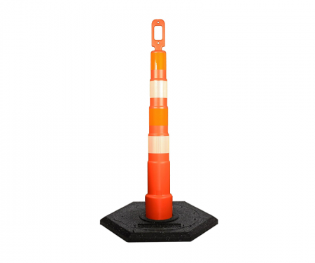 Cortina Grip n Go orange traffic channelizer cone with 4 reflective 4 inch collar, engineer grade 16 lb hexagon base, and 42 inch height Cortina Grip n Go orange traffic channelizer cone with 4 reflective 4 inch collar, engineer grade 16 lb hexagon base, and 42 inch height