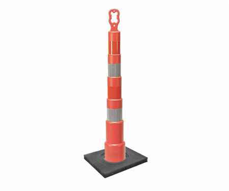 Cortina Grip n Go orange traffic channelizer cone with 4 reflective 4 inch collar, high intensity diamond grade 10 lb square base, and 42 inch height Cortina Grip n Go orange traffic channelizer cone with 4 reflective 4 inch collar, high intensity diamond grade 10 lb square base, and 42 inch height