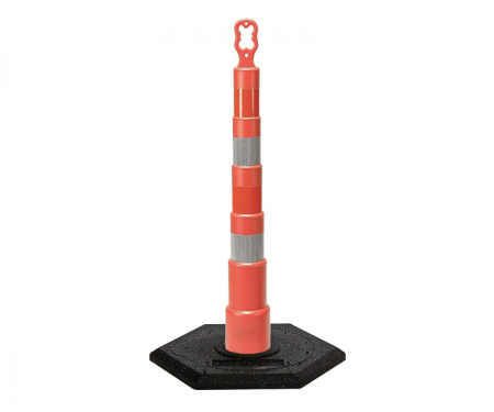Cortina Grip n Go orange traffic channelizer cone with 4 reflective 4 inch collar, high intensity diamond grade 16 lb hexagon base, and 42 inch height Cortina Grip n Go orange traffic channelizer cone with 4 reflective 4 inch collar, high intensity diamond grade 16 lb hexagon base, and 42 inch height