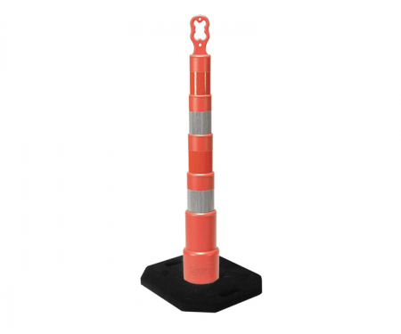 Cortina Grip n Go orange traffic channelizer cone with 4 reflective 4 inch collar, high intensity diamond grade 30 lb rectangle base, and 42 inch height Cortina Grip n Go orange traffic channelizer cone with 4 reflective 4 inch collar, high intensity diamond grade 30 lb rectangle base, and 42 inch height