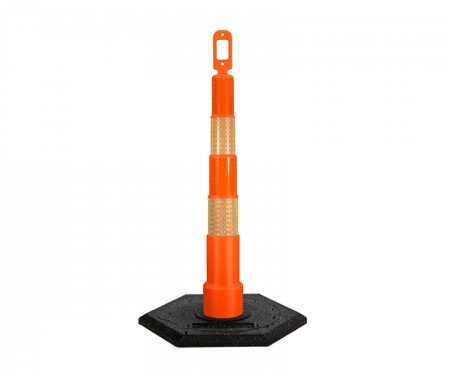 Cortina Grip n Go orange traffic channelizer cone with 4 reflective 6 inch collar, high intensity diamond grade 16 lb hexagon base, and 42 inch height Cortina Grip n Go orange traffic channelizer cone with 4 reflective 6 inch collar, high intensity diamond grade 16 lb hexagon base, and 42 inch height