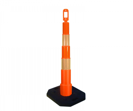 Cortina Grip n Go orange traffic channelizer cone with 4 reflective 6 inch collar, high intensity diamond grade 30 lb rectangle base, and 42 inch height Cortina Grip n Go orange traffic channelizer cone with 4 reflective 6 inch collar, high intensity diamond grade 30 lb rectangle base, and 42 inch height