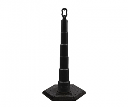 Cortina Grip n Go black traffic channelizer cone with no collar, 16 lb hexagon base, and 42 inch height Cortina Grip n Go black traffic channelizer cone with no collar, 16 lb hexagon base, and 42 inch height