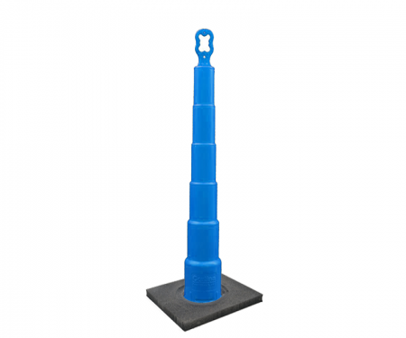 Cortina Grip n Go blue traffic channelizer cone with no collar, 10 lb square base, and 42 inch height Cortina Grip n Go blue traffic channelizer cone with no collar, 10 lb square base, and 42 inch height