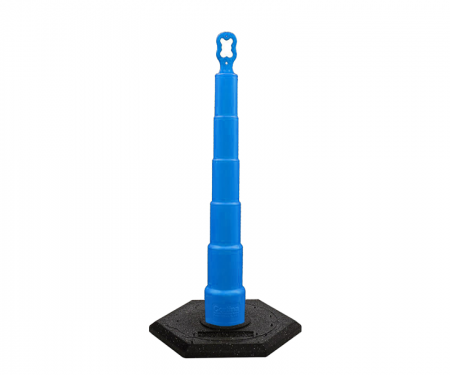 Cortina Grip n Go blue traffic channelizer cone with no collar, 16 lb hexagon base, and 42 inch height Cortina Grip n Go blue traffic channelizer cone with no collar, 16 lb hexagon base, and 42 inch height